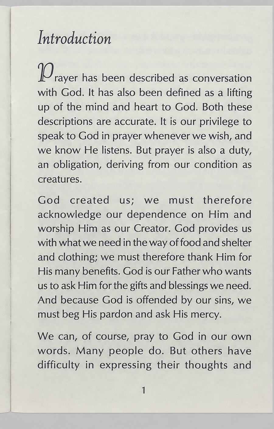 Page 1 of Everybody’s Prayer Book, headed Introduction.