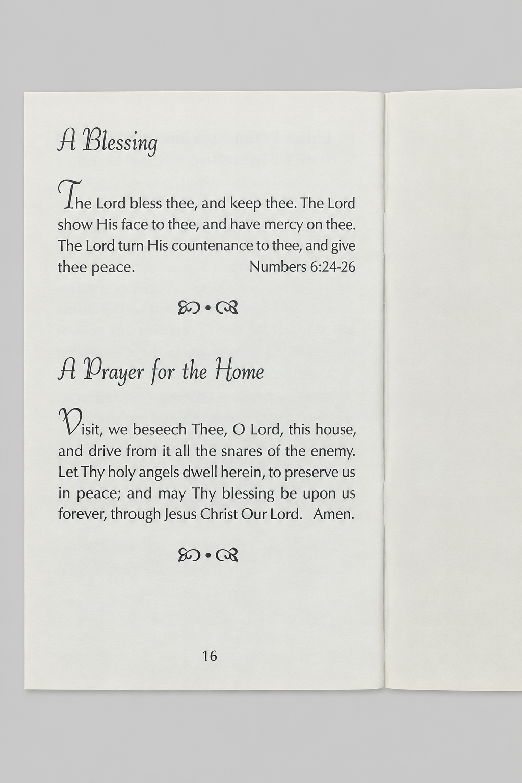 Page 16 of Everybody’s Prayer Book, headed A Blessing and A Prayer for the Home.